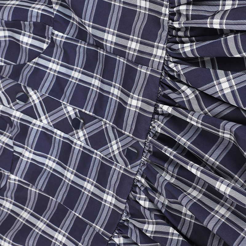 Sleeveless Polyester Checkered Fitted A-Line Dress