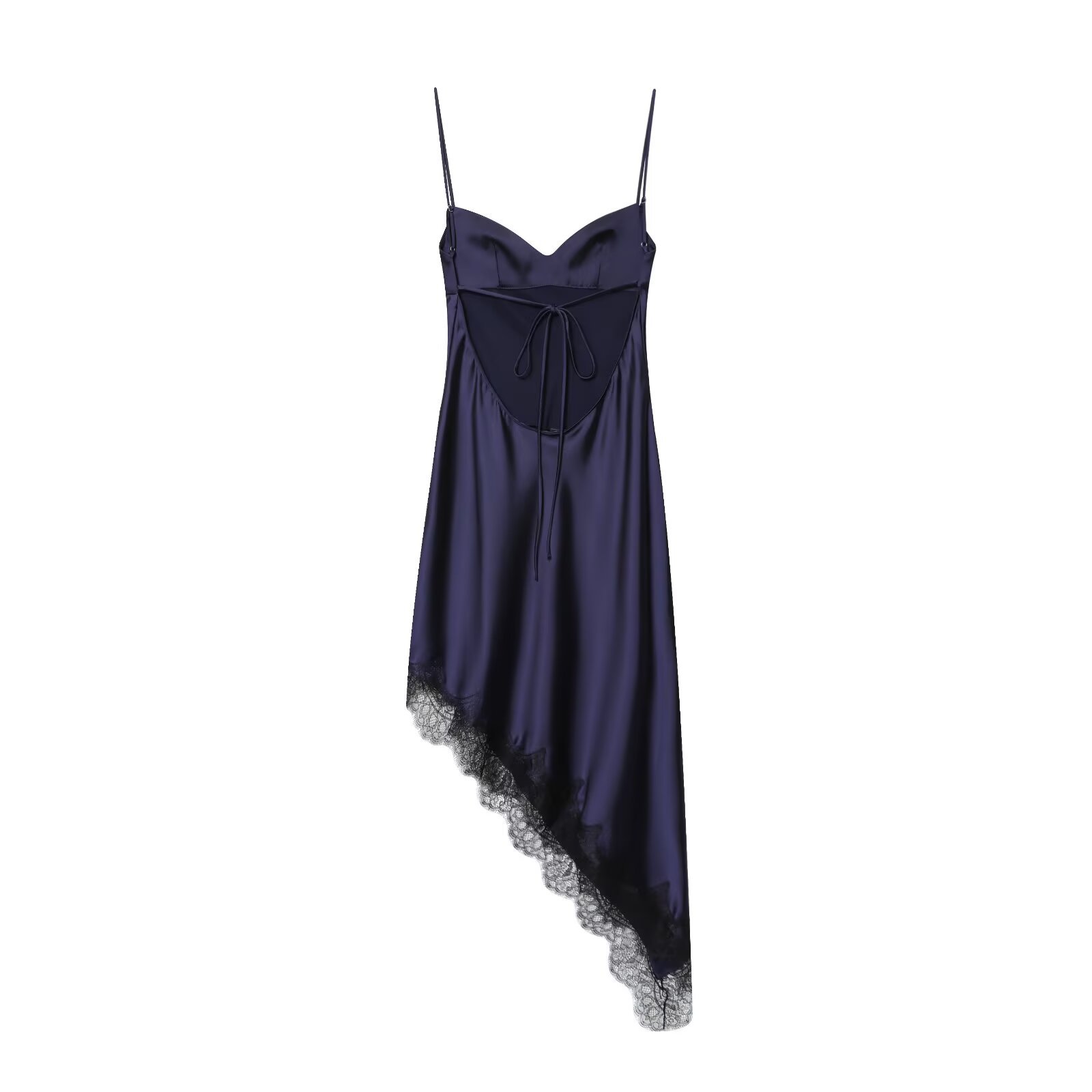 Half High Neck Sleeveless Contouring Slanted Hem Dress