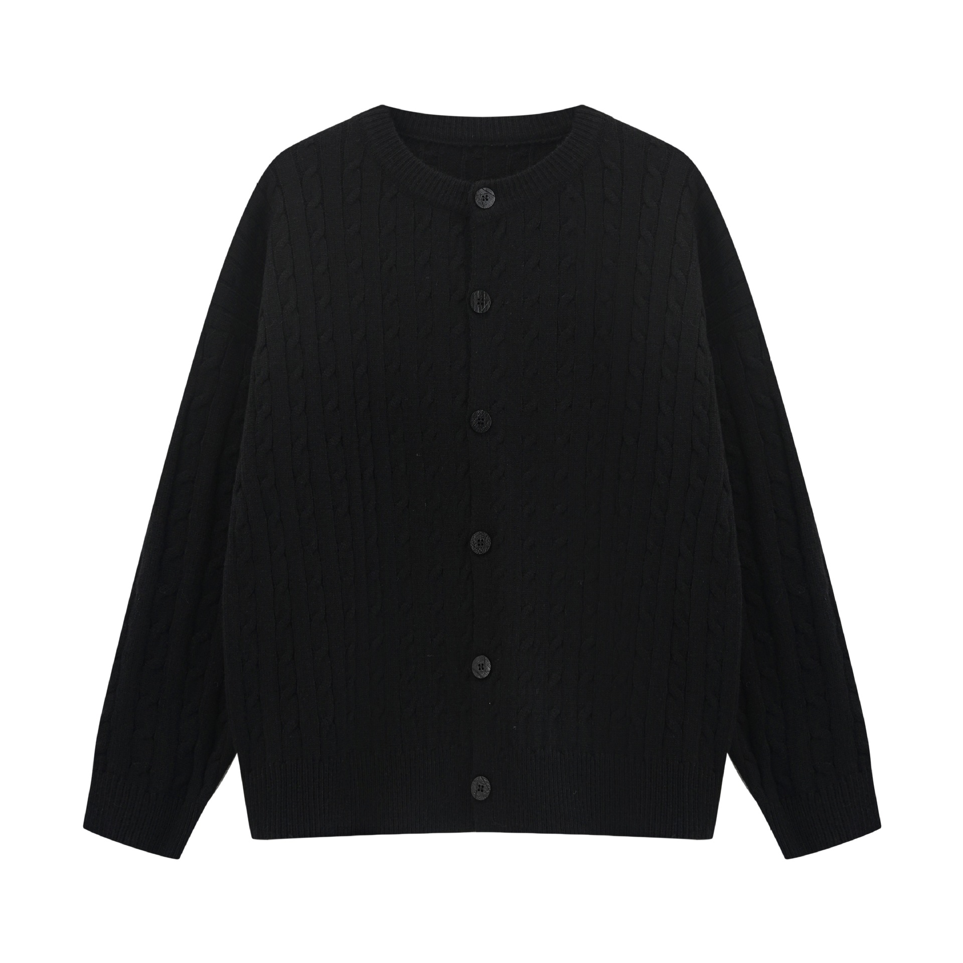 Relaxed Two-Tone Polyester Cardigan