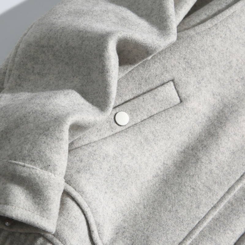 Plain Wool Oversized High Neck Jacket