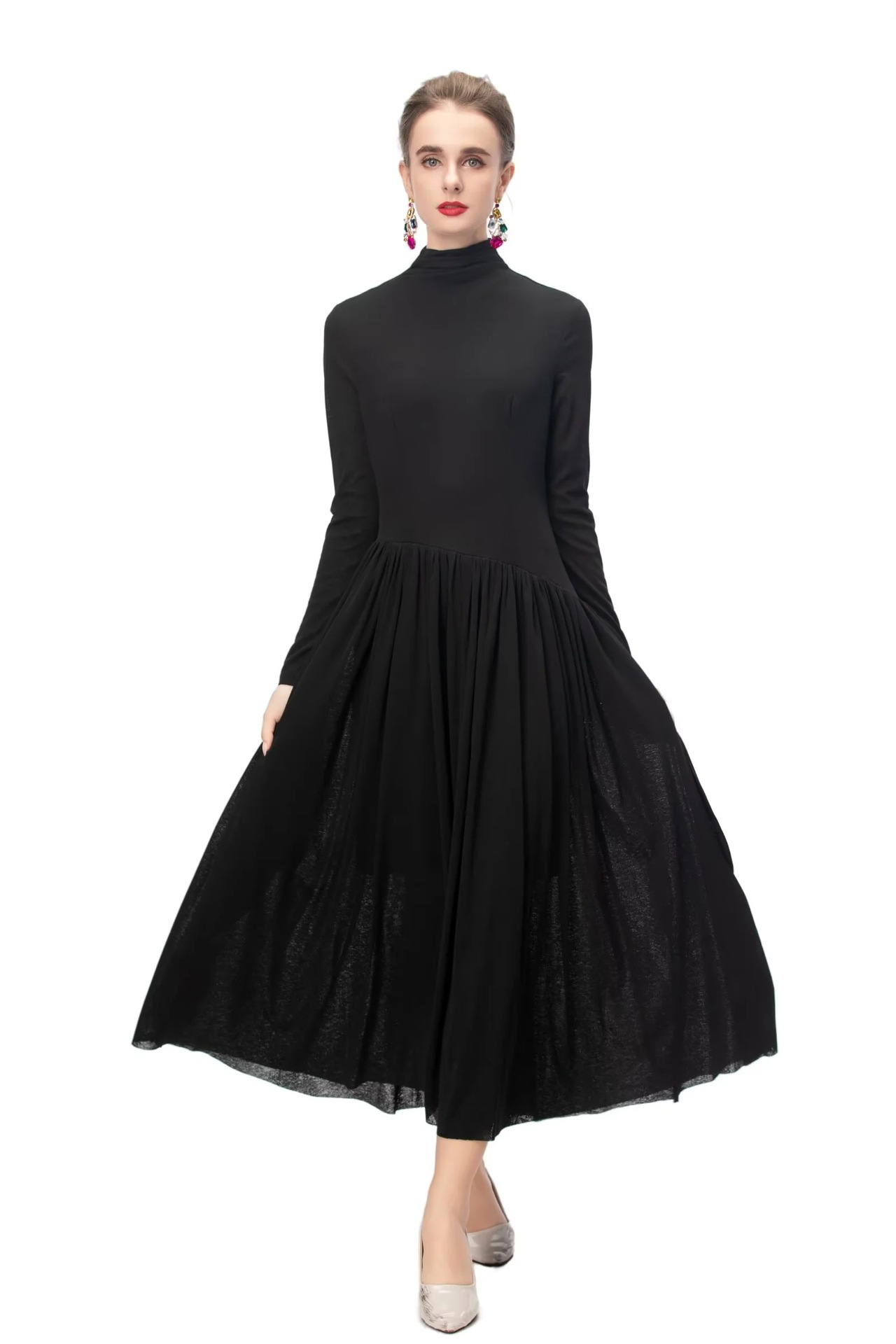 High-Rise Solid Chenille Commute Maxi Skirt
