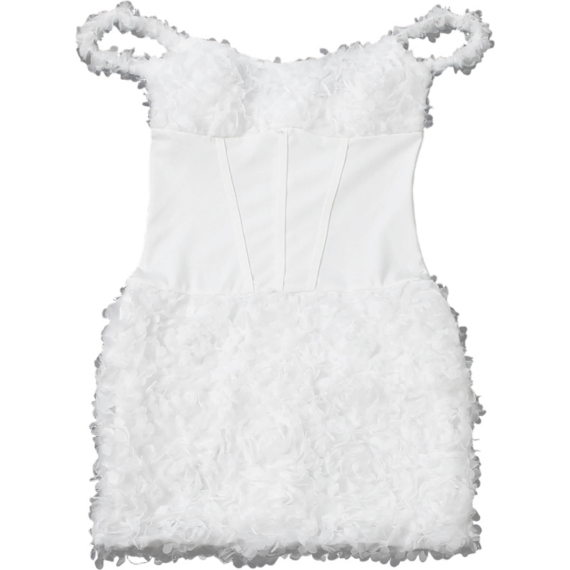 V-Neck Sleeveless Open Back Contouring High Waist Dress