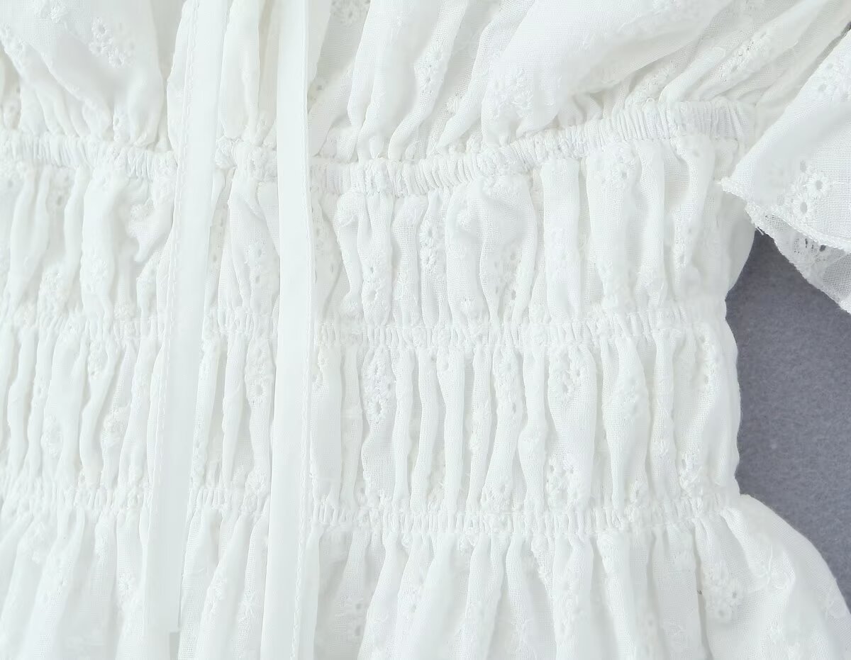 Asymmetric Mandarin Collar Ruffle Hem Top