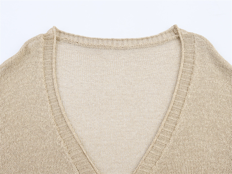 Style Women's Fashion Casual Versatile Long Sleeve Loose Single Breasted Knit Jacket