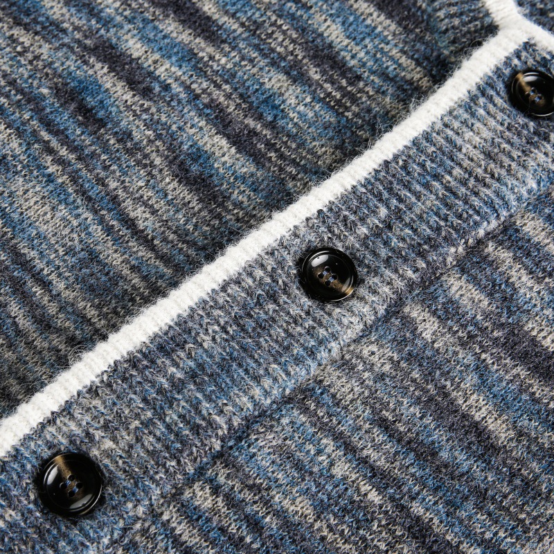 Block Cardigan Sweater Unisex Lazy Style Casual Knitwear