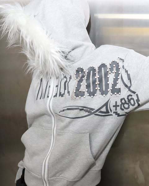 Vintage Oversized Furry Trim Hoodie