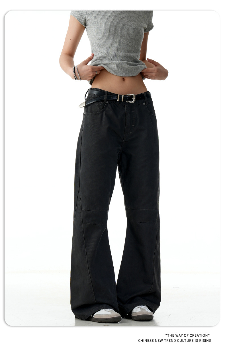 Carbon Grey Flared Denim Pants for Men and Women