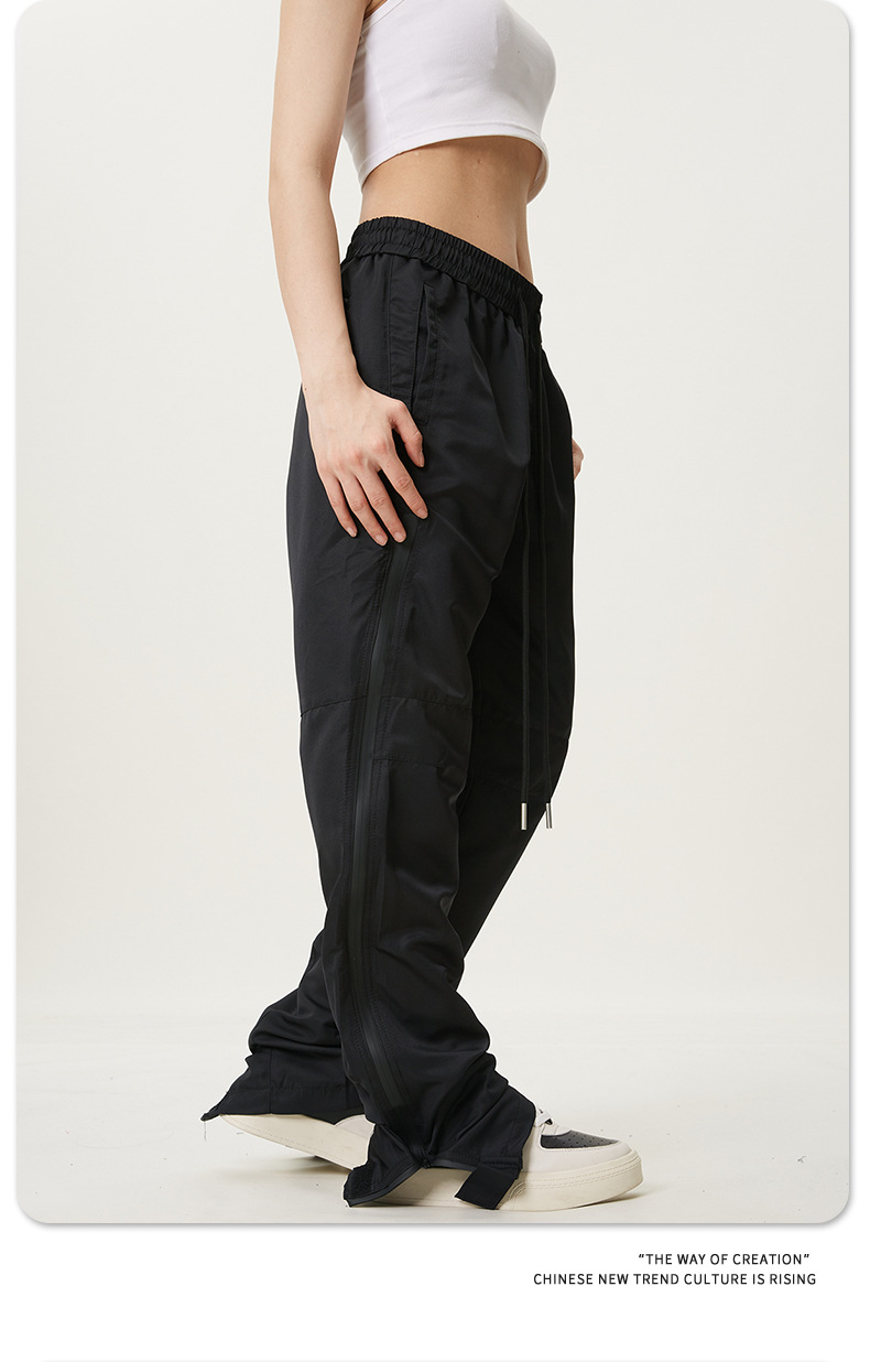 Outdoor Waterproof Pants Straight Leg Quick-Dry Casual Women's Workwear Zipper Black Functional Trousers Men