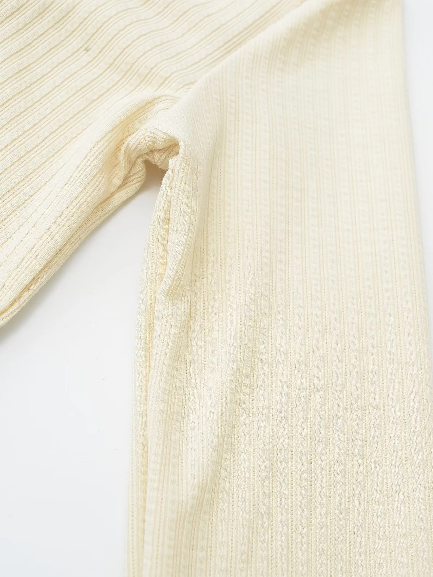 Cotton Crew Collar Full Sleeve Fitted Ribbon T-Shirt