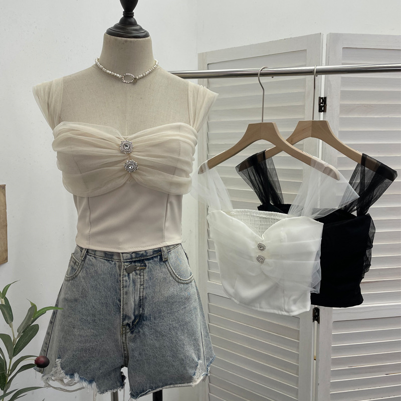 Sexy Slim Fit Solid Color Mesh Top