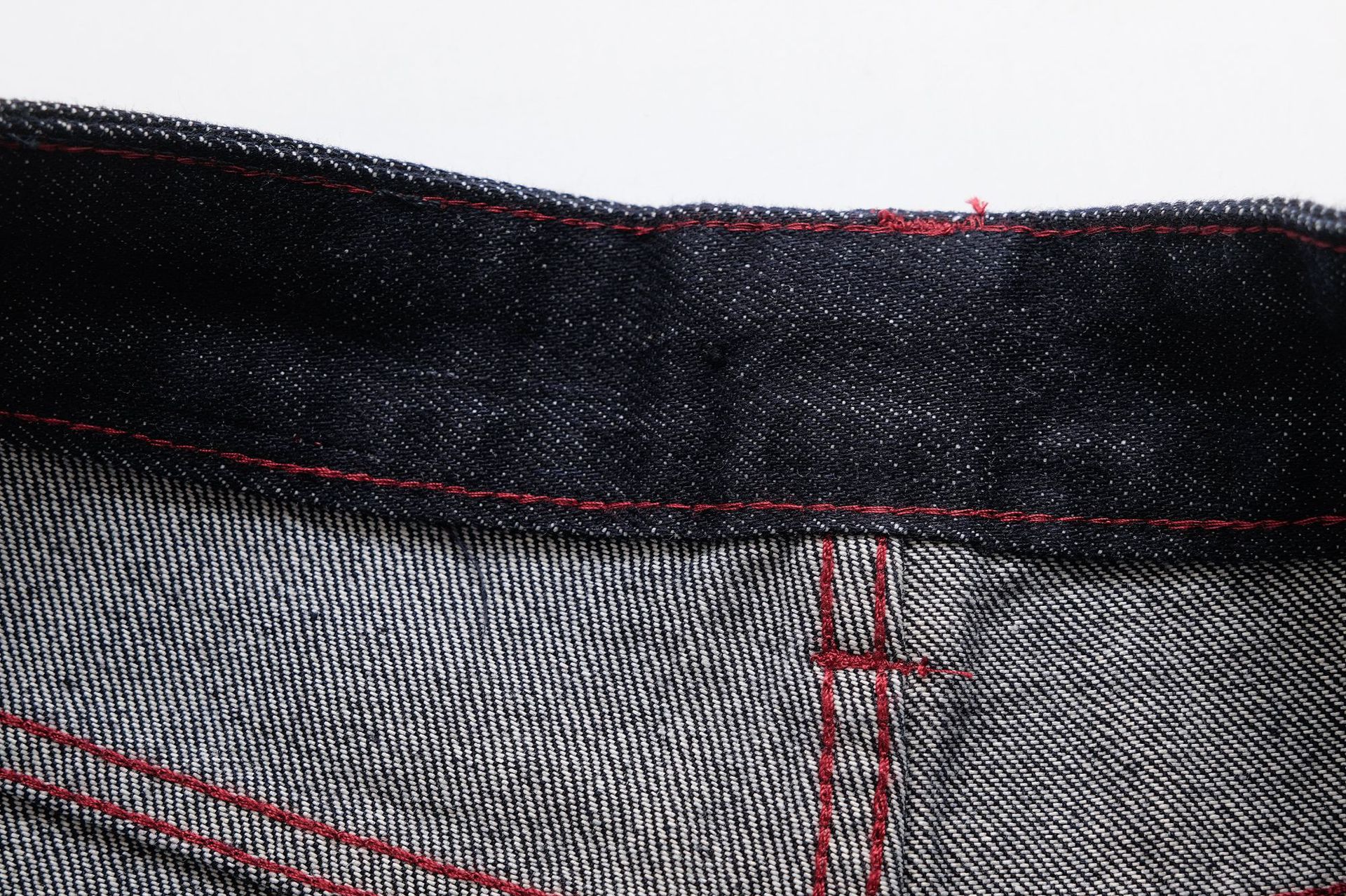 High waisted straight leg slim fit red line wide leg jeans
