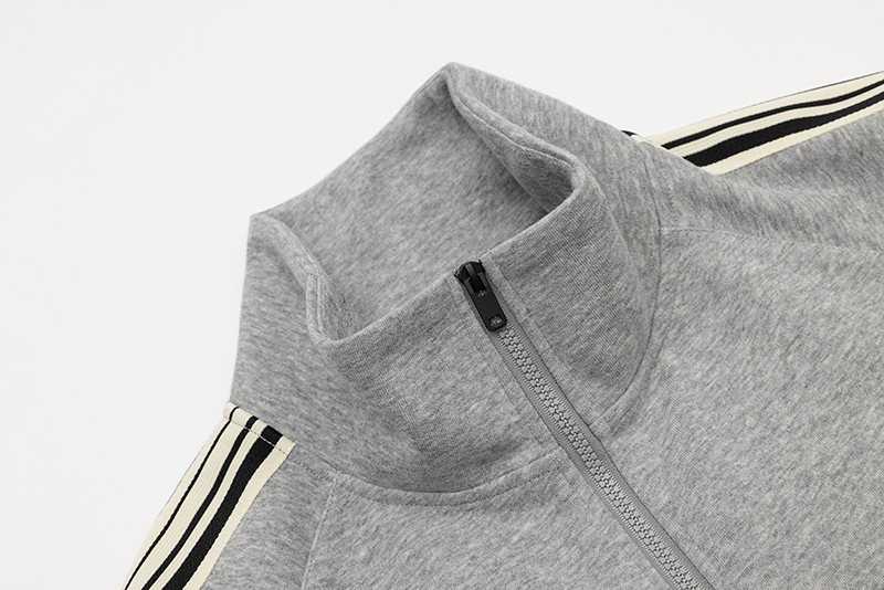 Oversized Cotton Blend Letter Print Zipper Hoodie