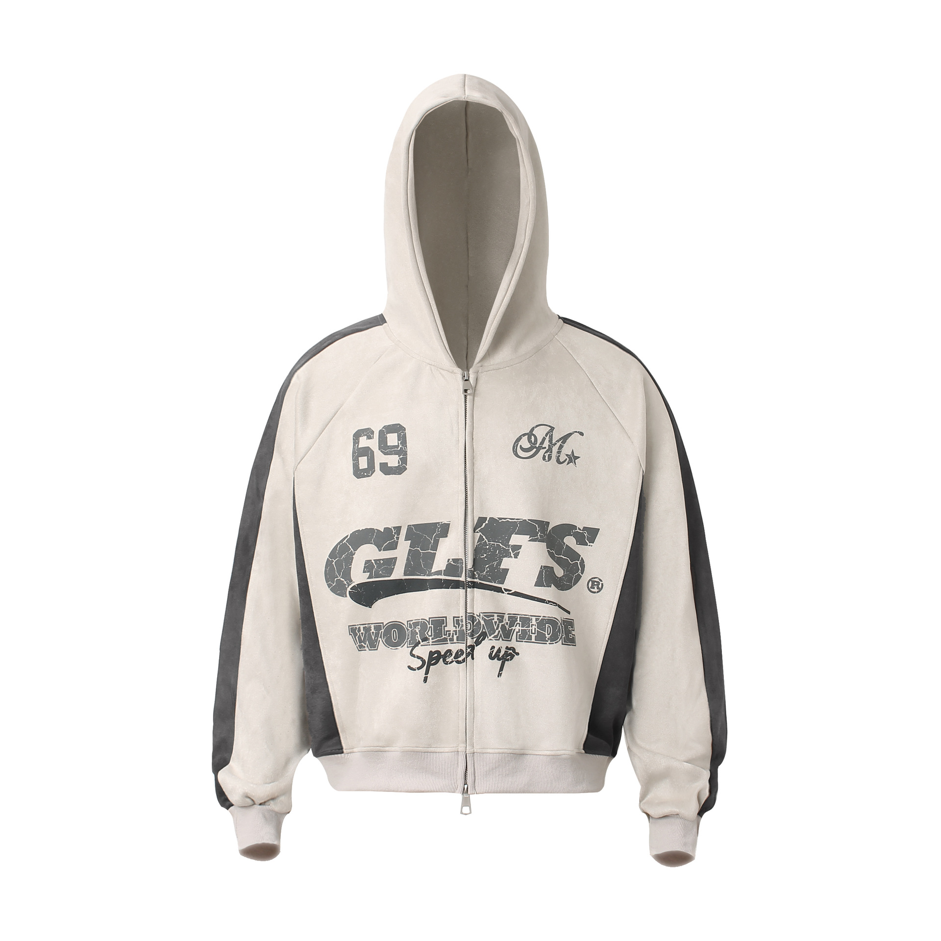 Men Streetwear Long Sleeve Zipper Hoodie