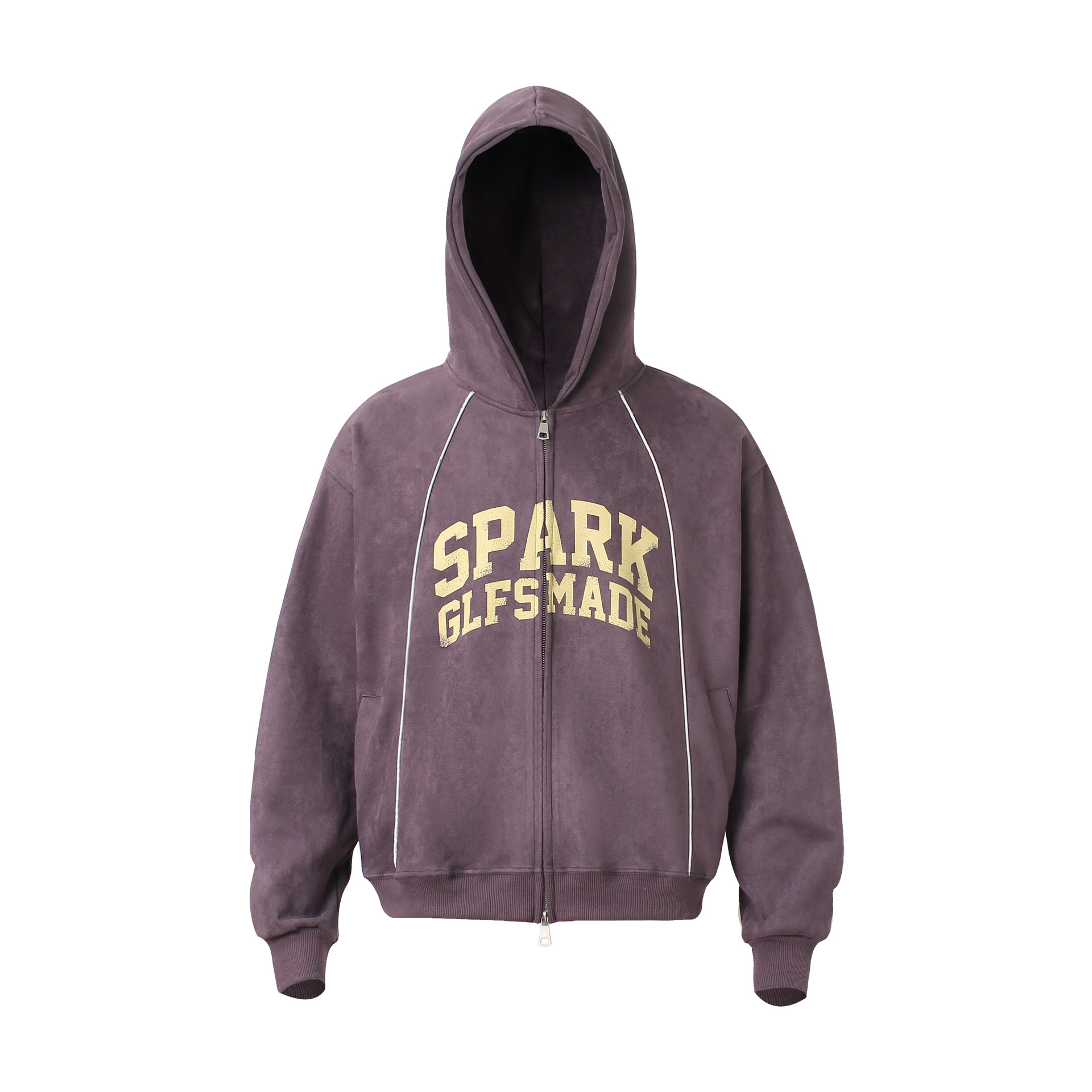 Suede cardigan zipper hoodie