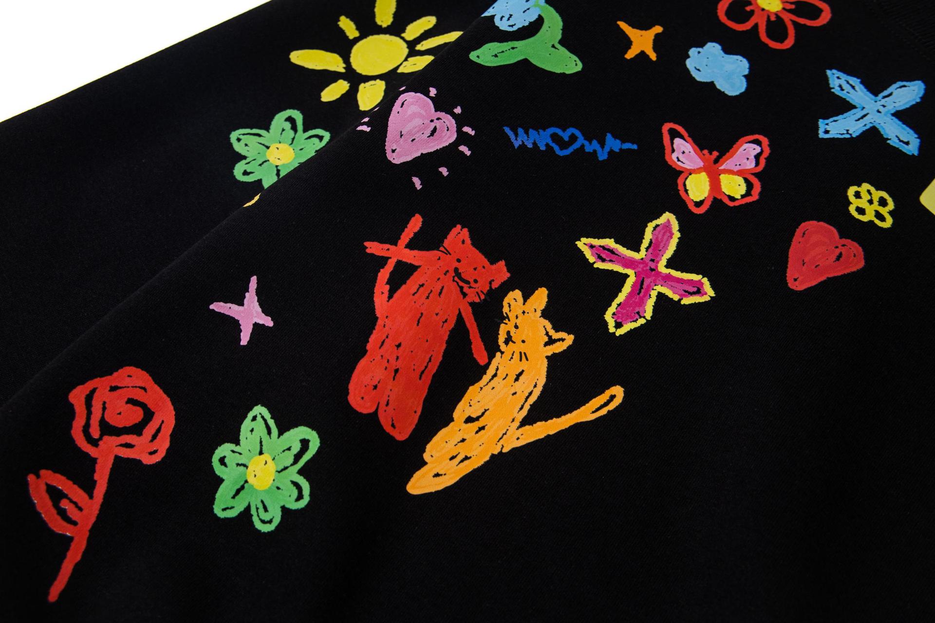Slouchy Cotton Graphic Hoodie