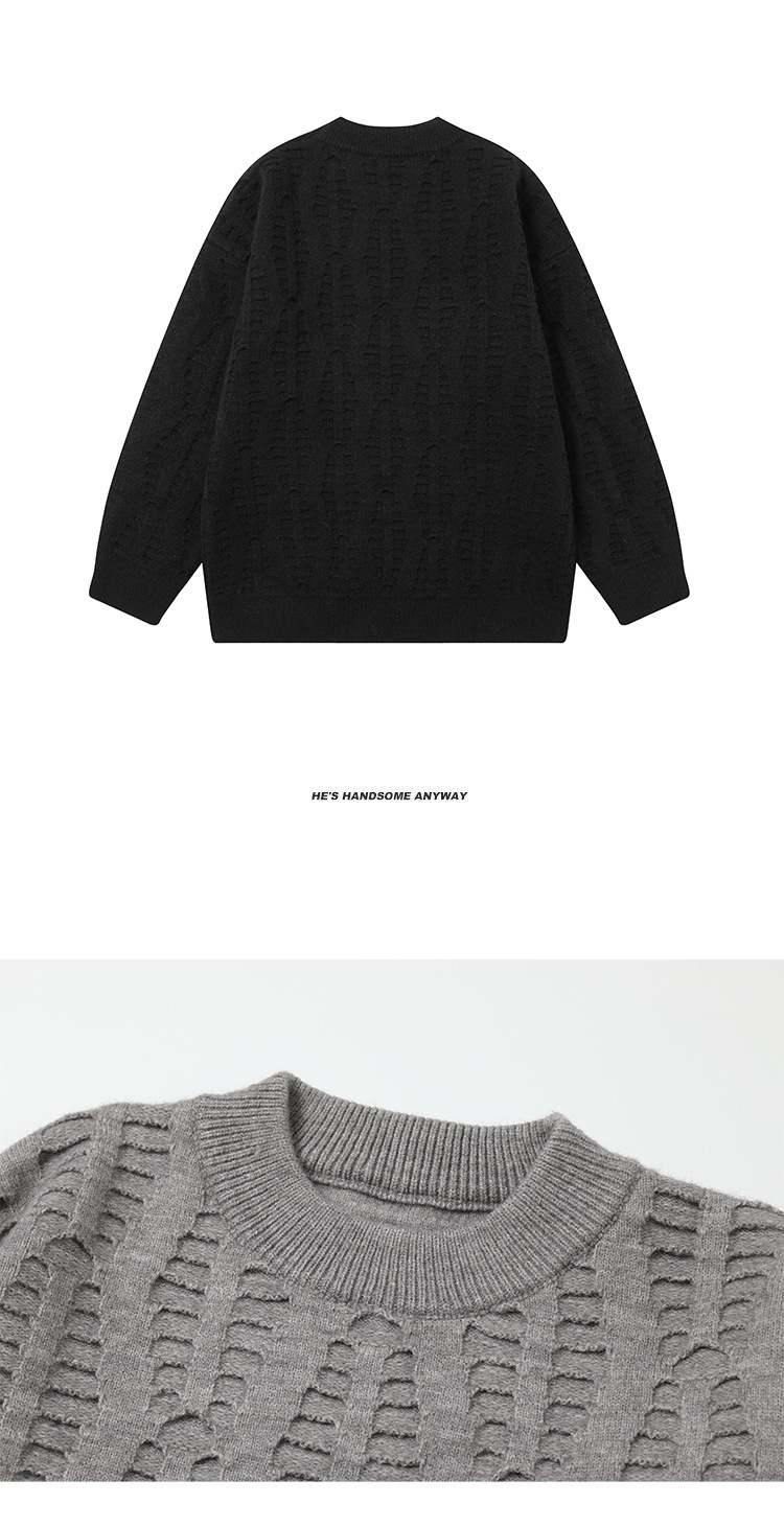 Color Block Japanese Workwear Long Sleeve Oversized Sweater