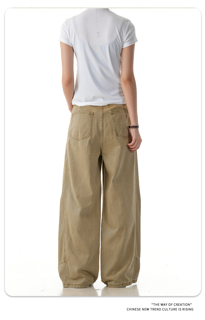 Loose Workwear Casual Pants for Men and Women Design Sense Loose Wide-Leg Straight Trousers