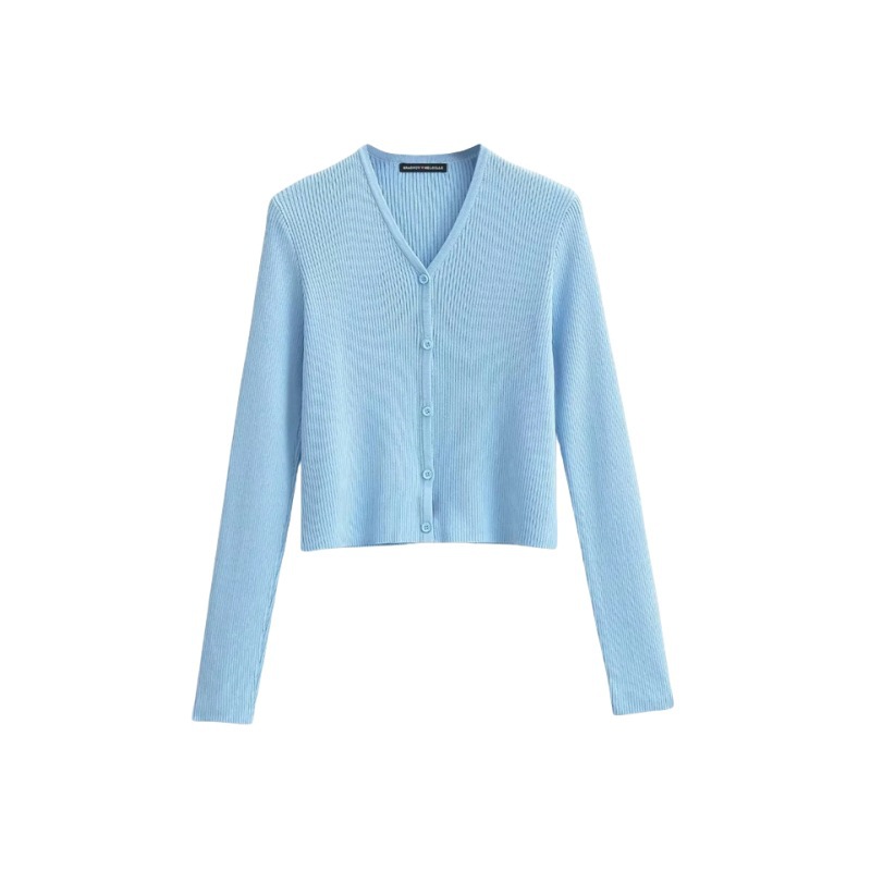 Ladies Business Slim Fit Solid Plunge Knit Sweater