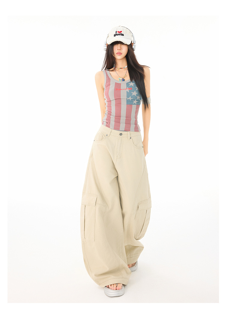 Women's Pants Wide Leg Denim Trousers with Cool Style and Summer Loose Fit
