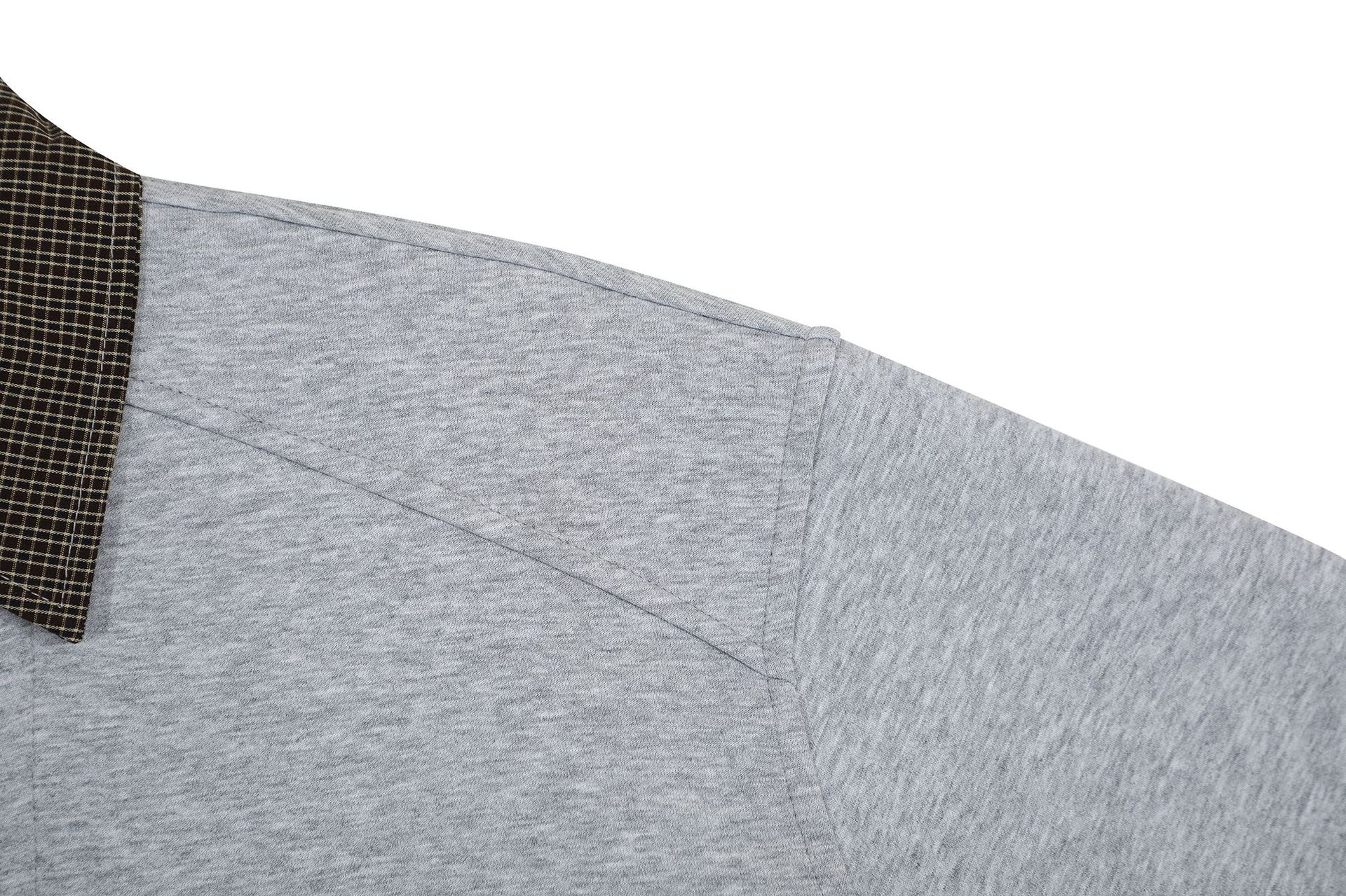 Streetwear Checked Layered Cotton Hoodie