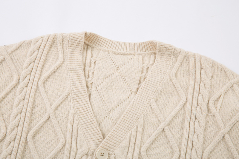Urban Relaxed Fit Long Sleeve Plunge Neck Cardigan
