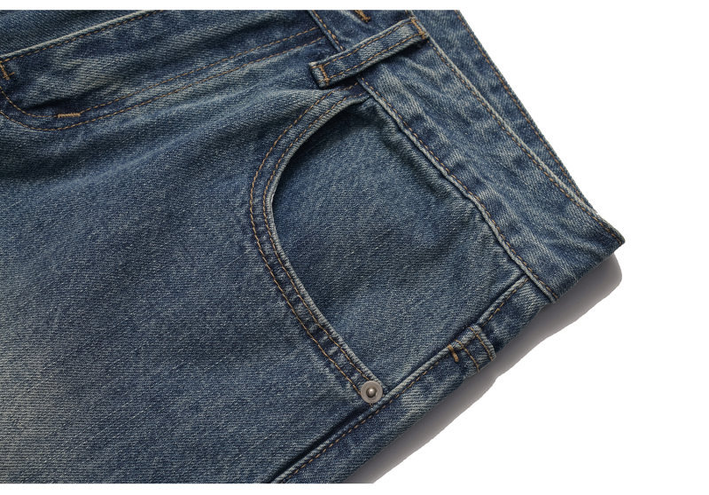 Distressed Denim Wide Leg Pants Loose Fit Long Trousers