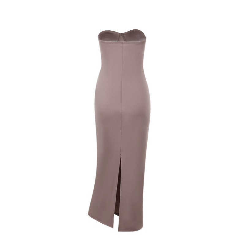Collarless Bodycon Evening Dress