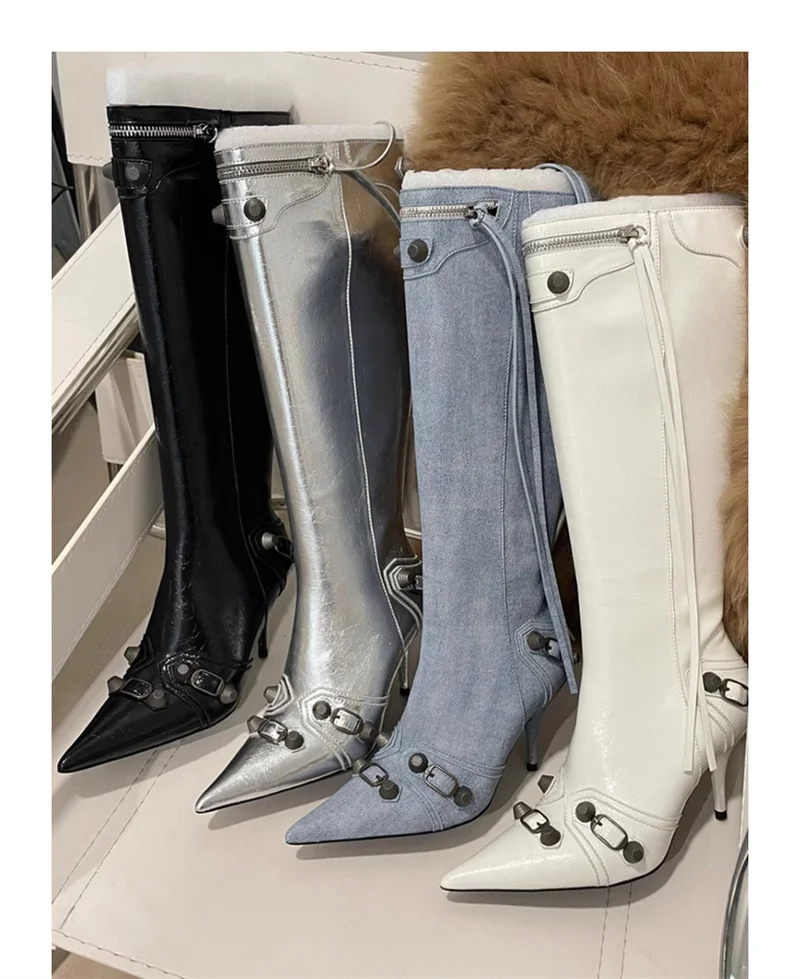 Martin Stiletto Fiber Boots Back Closure