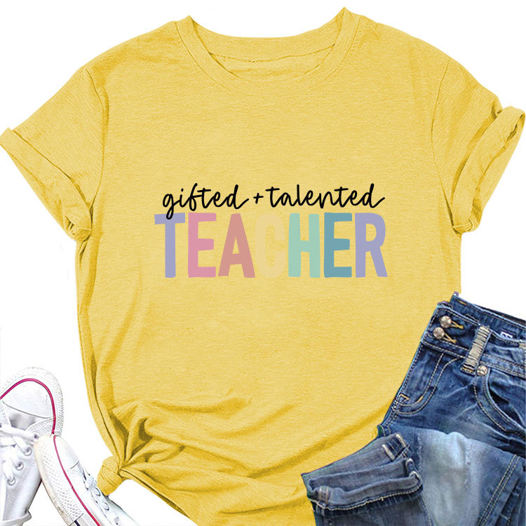 Ladies Geometric Print Crew Neck T-shirt