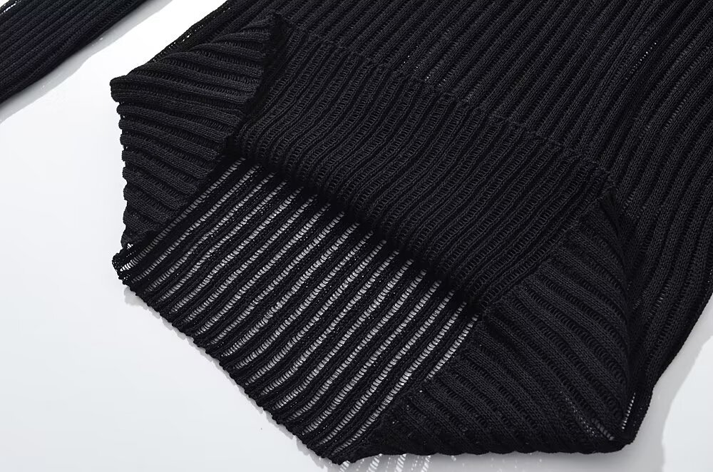 Ladies Solid Sheer Mesh Full Sleeve Pullover