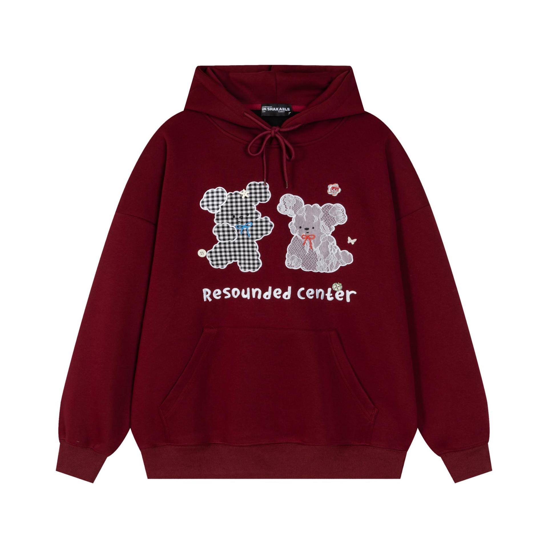 Retro Checked Cotton Puppy Hoodie