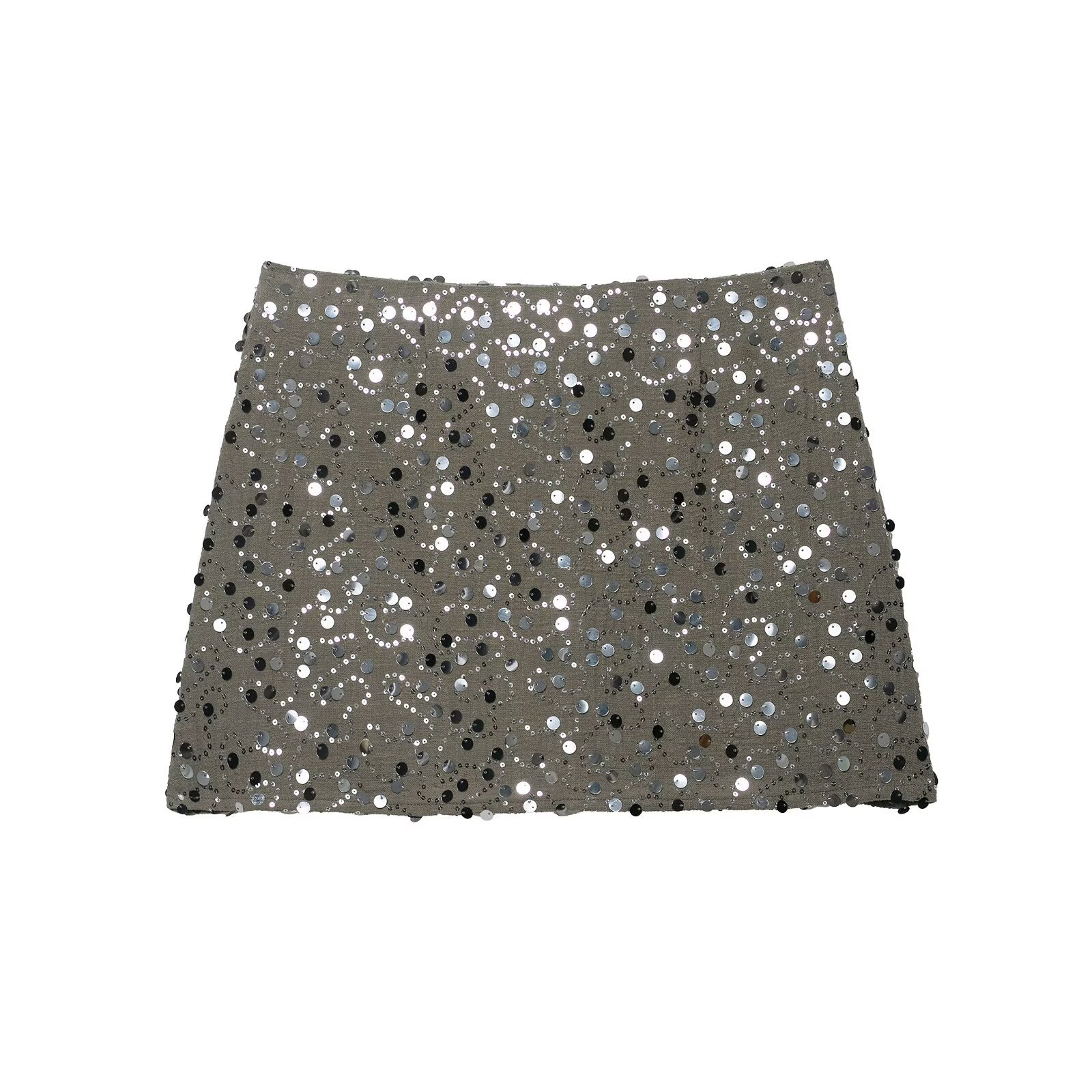 Ladies' Embellished Twin Button Plain Mid-Calf Skirt