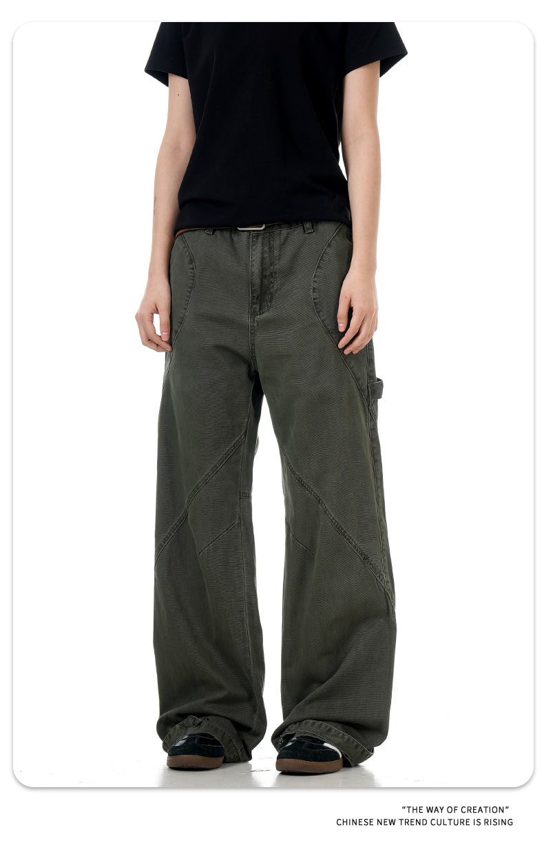 Flared Work Pants for Men and Women Loose Fit Slimming Carpenter Casual Tapered Long Pants