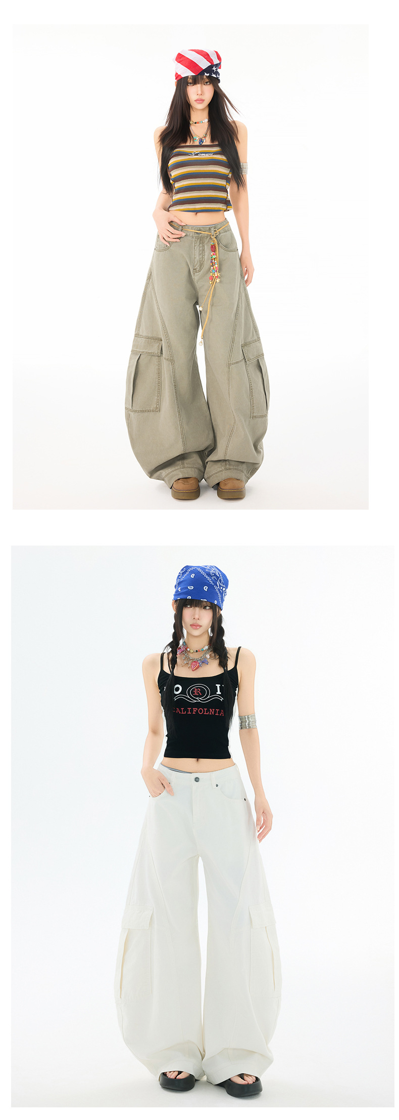 Women's Pants Wide Leg Denim Trousers with Cool Style and Summer Loose Fit