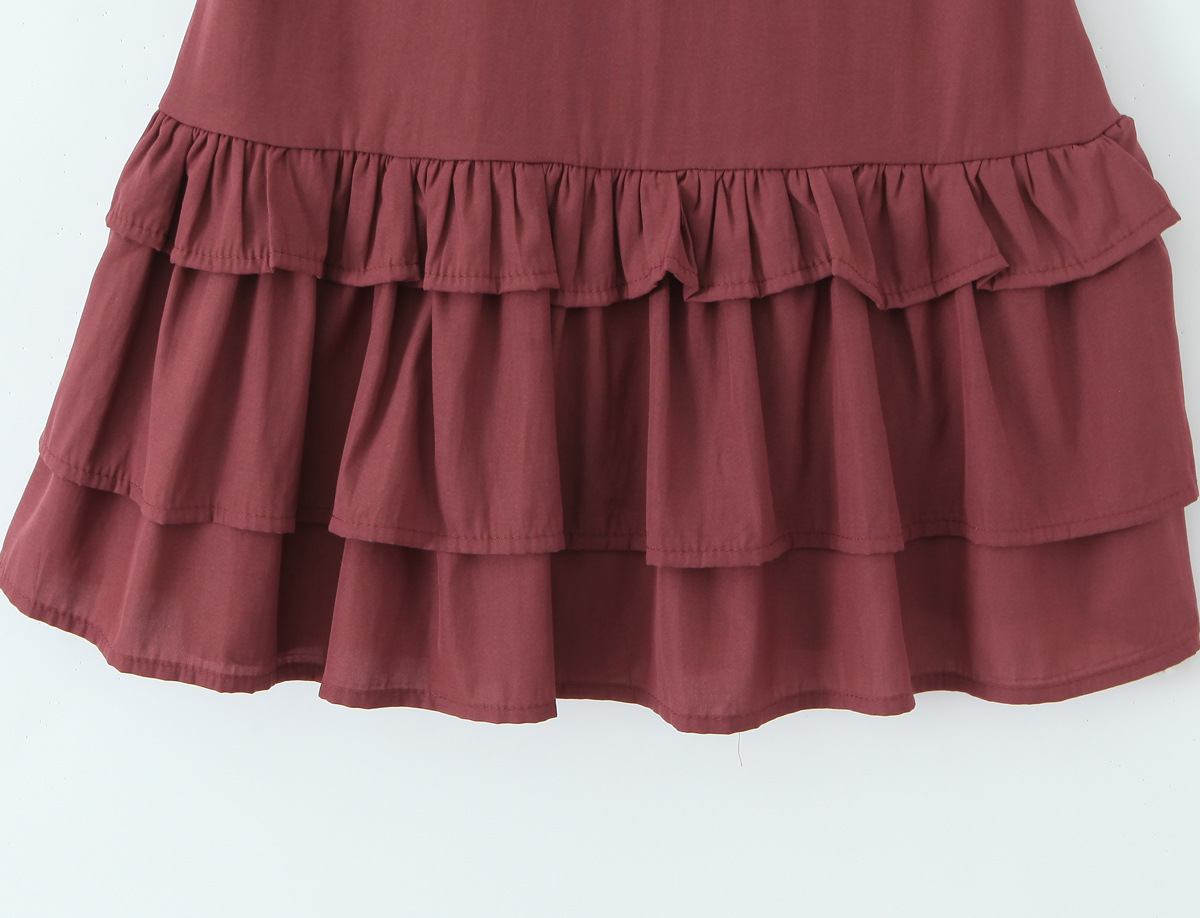 Burgundy Rayon Halter Mini Skirt