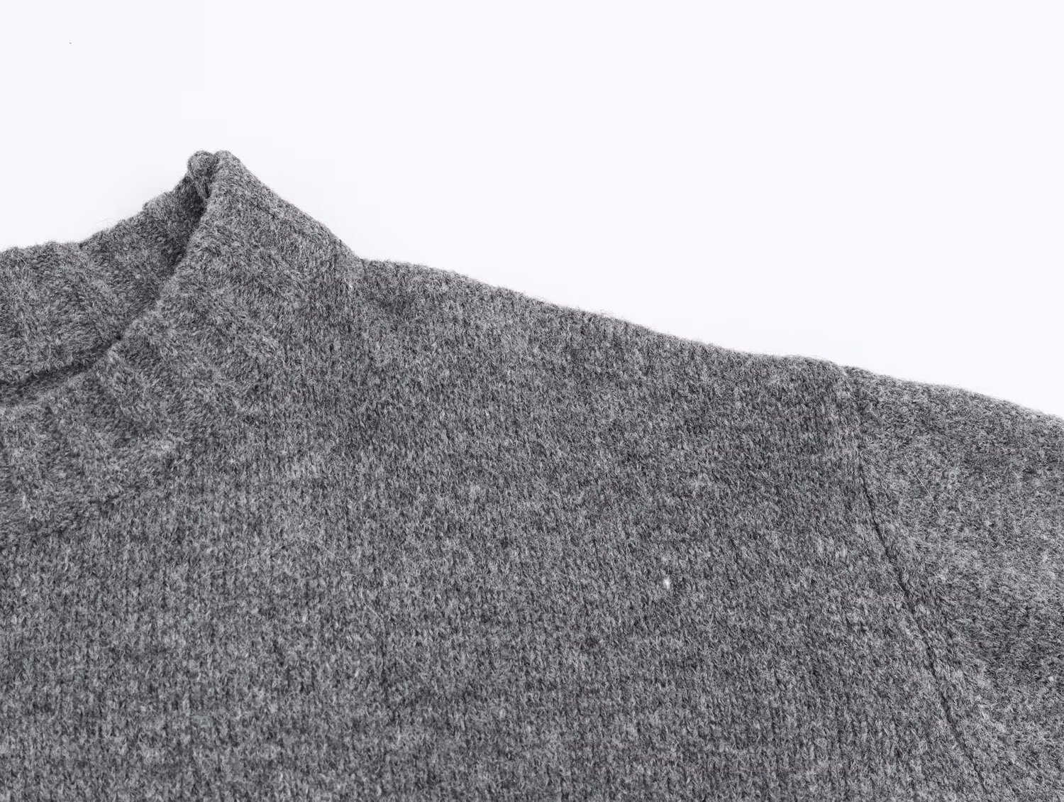 Ladies' Polyester Plain Rib Crew Sweater