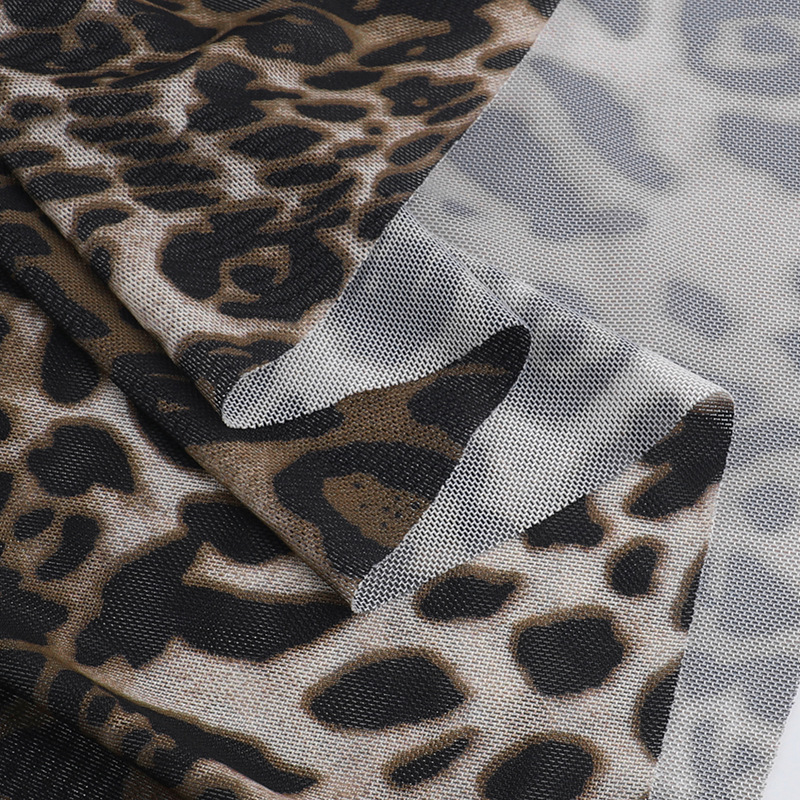 Hooded Sleeveless Leopard Print Open Back Polyester Dress