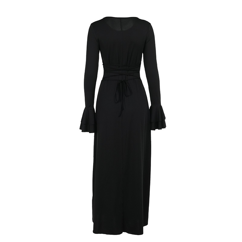 High Waist Polyester Pencil Midi Skirt Scalloped Hem