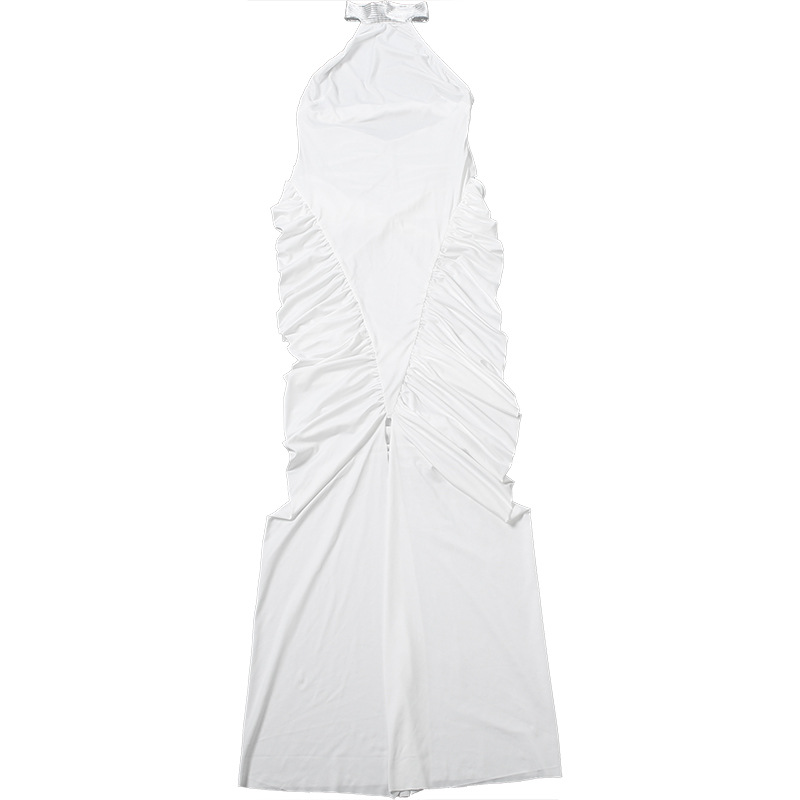 Halter Sleeveless High Waist Open Back Dress