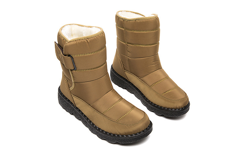 Winter New Snow Boots Women's High Top Waterproof Cotton Shoes Casual Short Tube Plush Plus Large Cotton Boots 43 Amazon