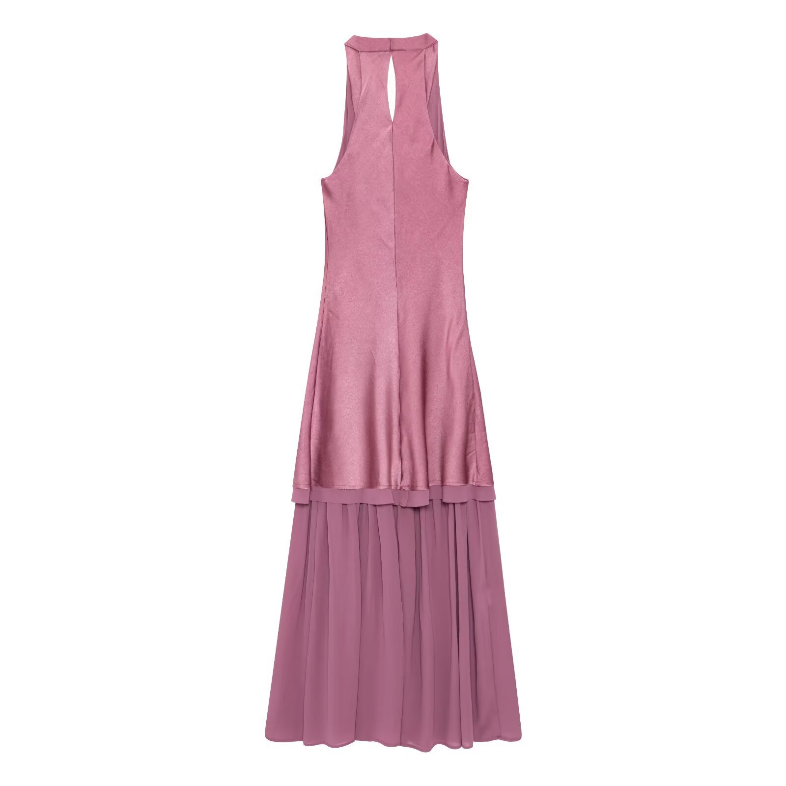 Women's Fashion Temperament Small Pleated Splicing Midi Dress