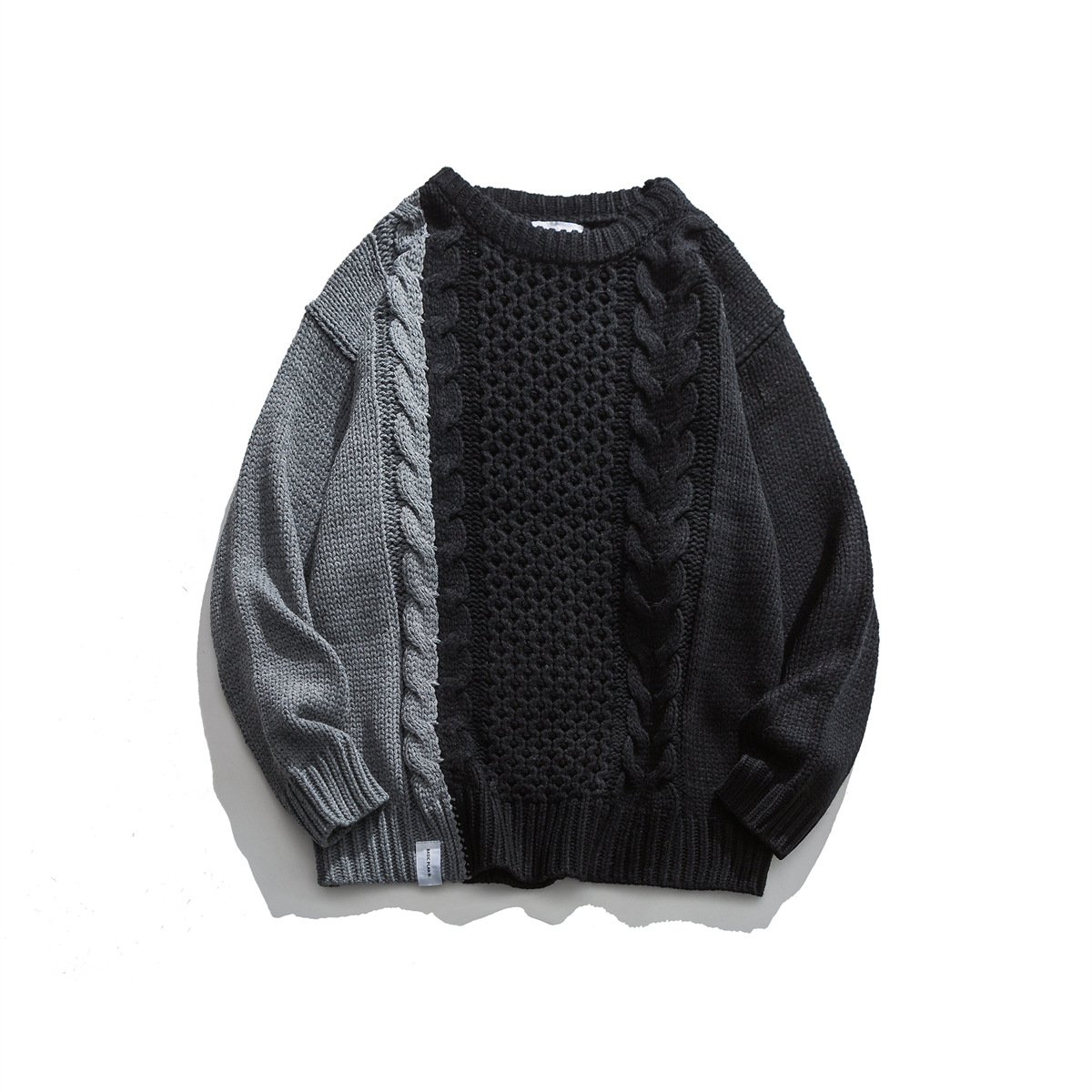 Japanese Workwear Contrast Block Oversized Sweater