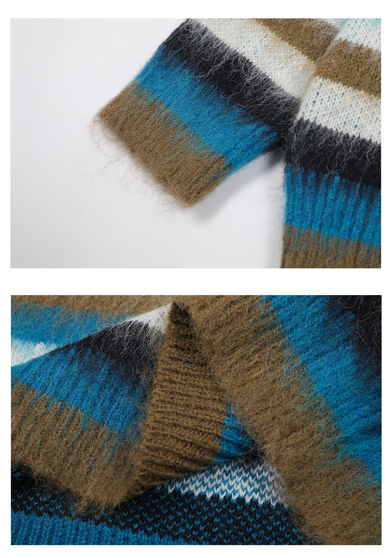 Japanese Workwear Oversized Color Block Sweater