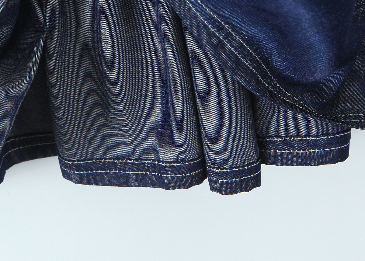 One Shoulder Open Back Denim Slip