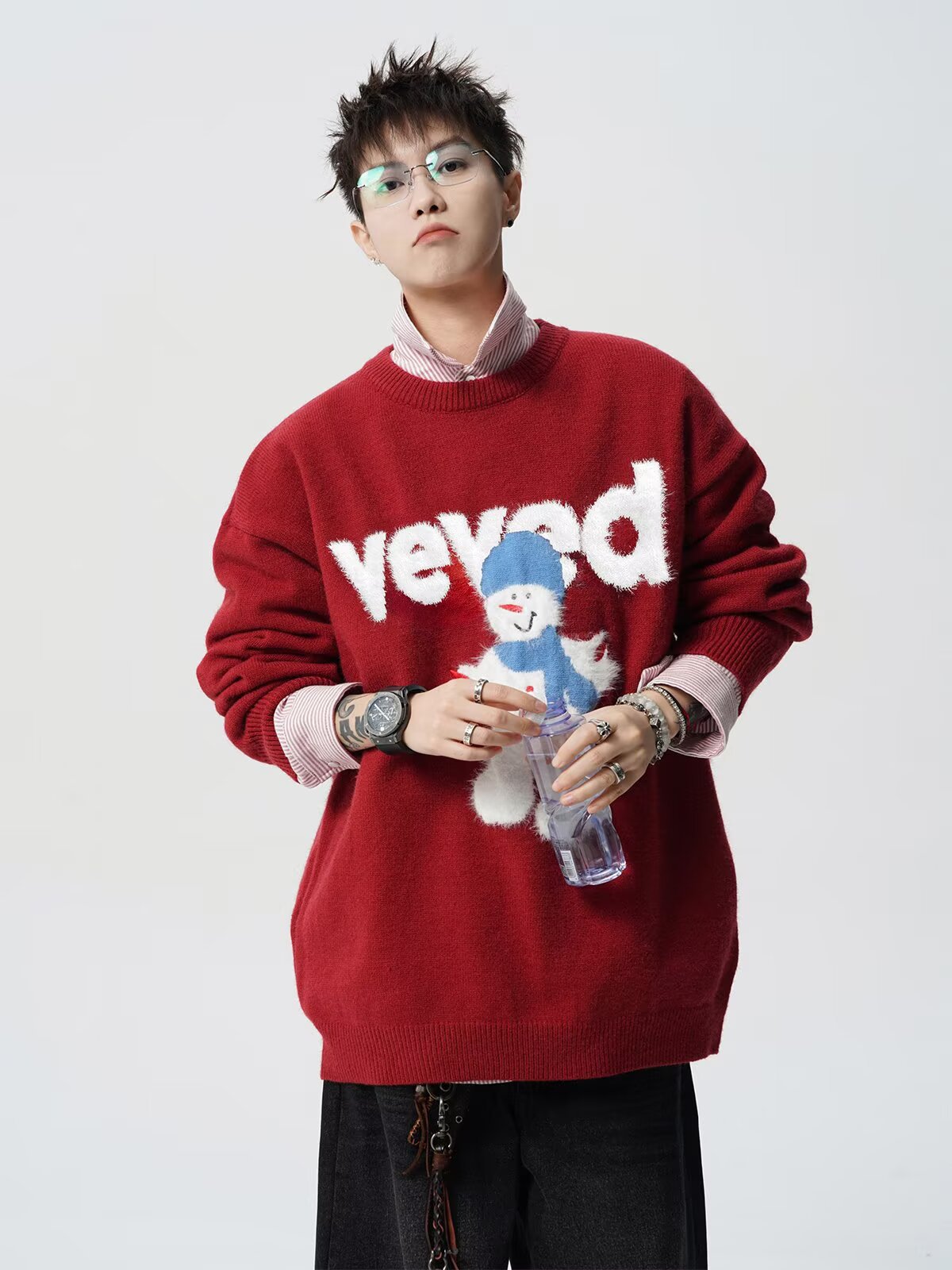 Holiday Frosty Alphabet Jacquard Sweater