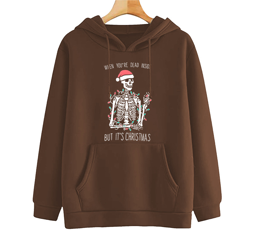 Her Cotton Blend Hoodie Holiday Skull Graphic