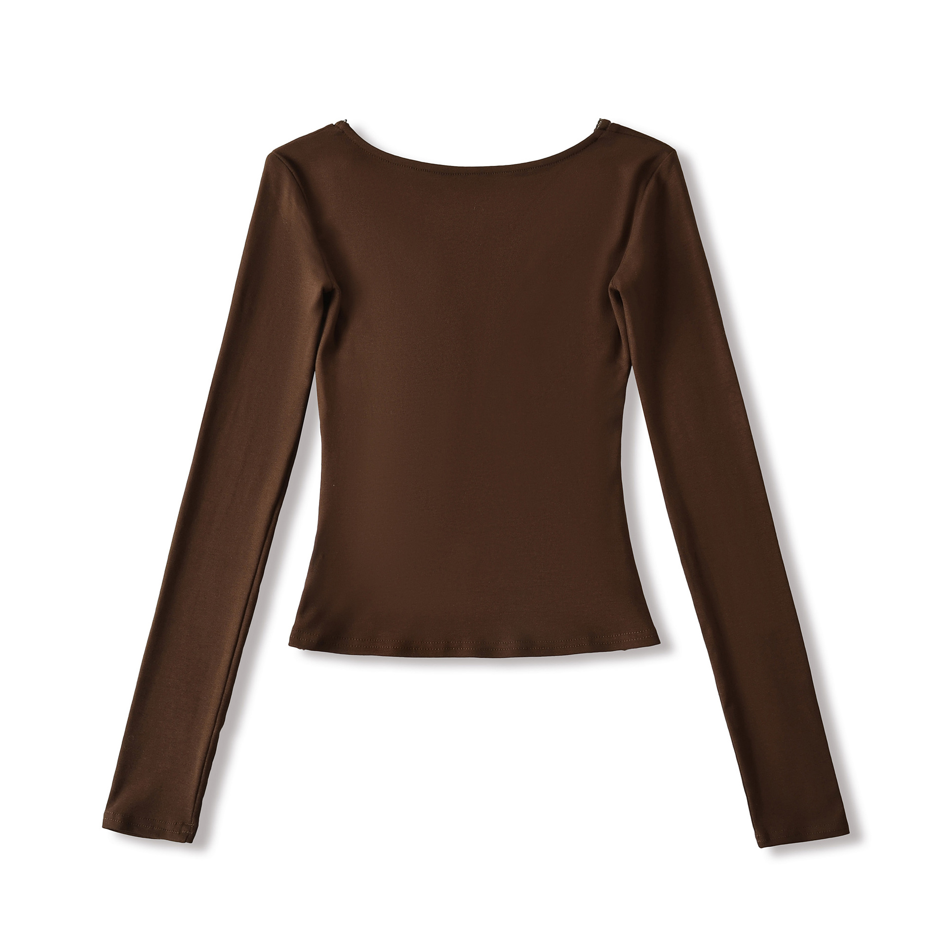 Faux Layered Sheer V-Neck Stretch T-shirt