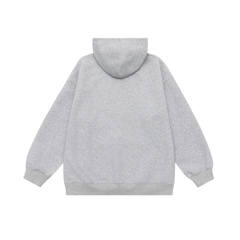 Oversized Cotton Marine Life Graphic Hood Sweatshirt