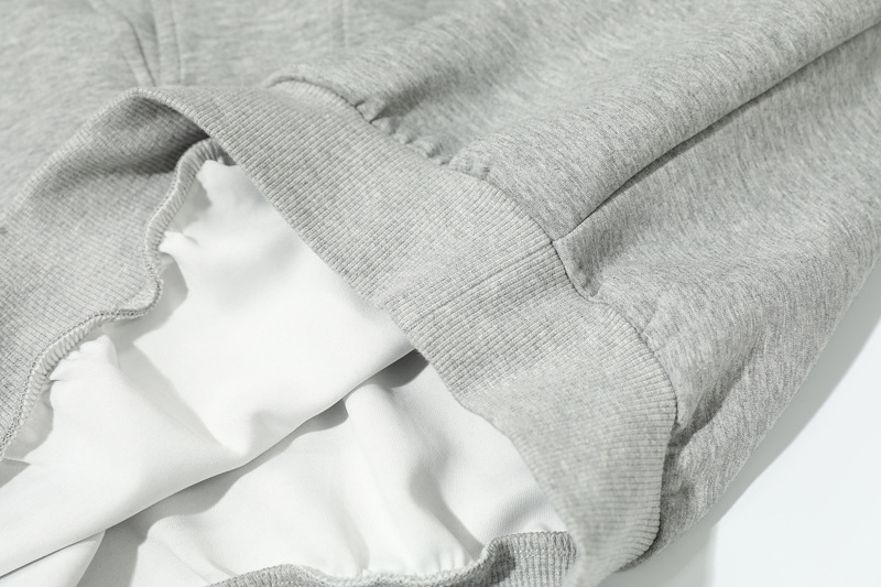 Oversized Urban Plain Long Sleeve Hook-and-Loop Collar Hoody