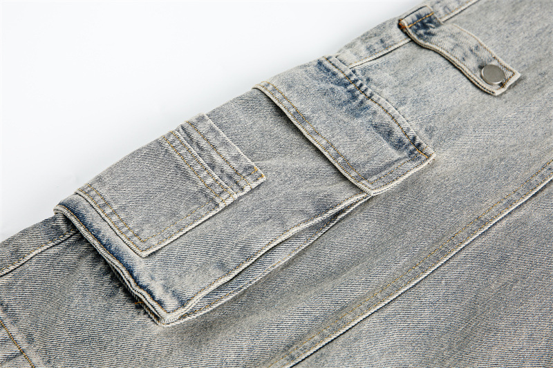 Heavyweight Patchwork Multi-Pocket Cargo Jeans